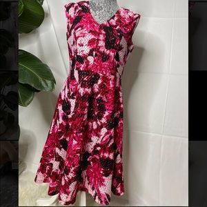 Business Casual Pink Floral Print Dress